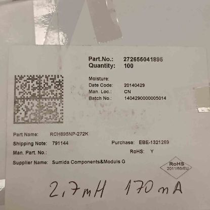 RCH895NP-272K 2.7mH 0.17A KONDANSATÖR TİPİ BOBİN resmi