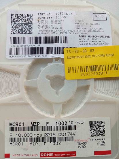MCR01MZPF1002 10.0 OHM ROHM resmi