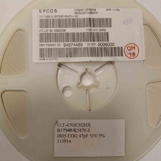 B37940K5470J60 47PF 50V 805 EPCOS SMD SERAMİK KONDANSATÖR resmi