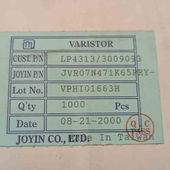 JVR07N471K65PRY 7mm 300V VARİSTÖR resmi