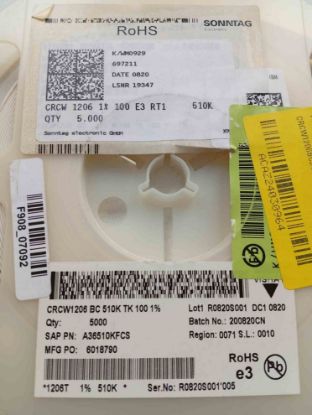 CRCW1206BC510KTK100 510R 1206 resmi