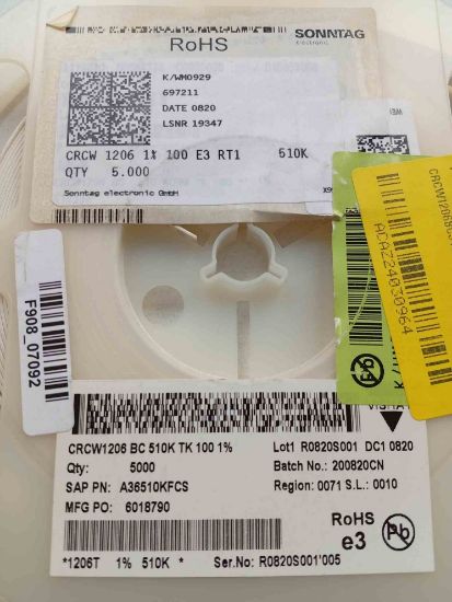 CRCW1206BC510KTK100 510R 1206 resmi