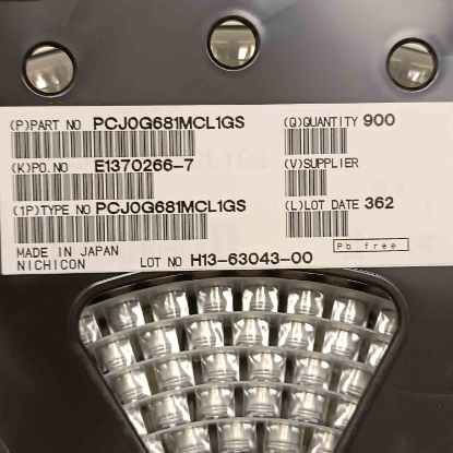 PCJ0G681MCL1GS 680MF 4V 8x8 NICHICON SMD KONDANSATÖR resmi