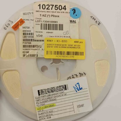 VJ0603Y104KXACW1BC 100NF 50V 603 VISHAY SMD SERAMİK KONDANSATÖR resmi