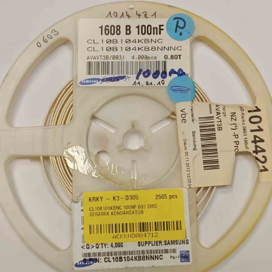 CL10B104KBNC 100NF 603 SMD SERAMİK KONDANSATÖR resmi
