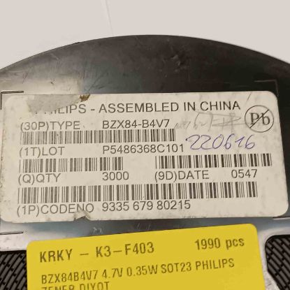 BZX84B4V7 4.7V 0.35W SOT23 PHILIPS ZENER DİYOT resmi