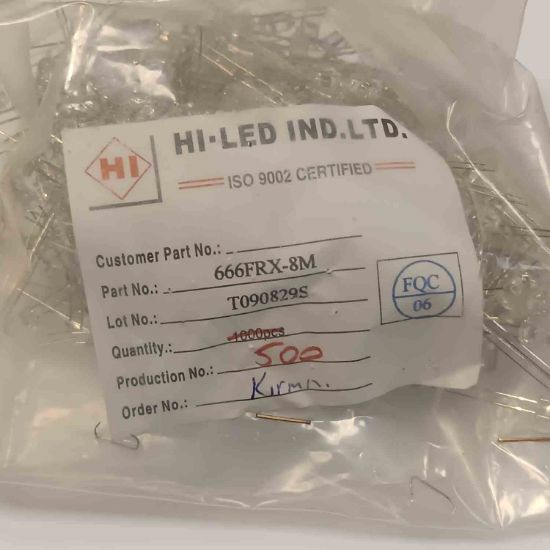 666FRX-8M 5mm KIRMIZI ŞEFFAF LED OPTO resmi
