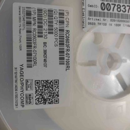 RC0603FR-07100RL 100R 0603 RESISTOR resmi