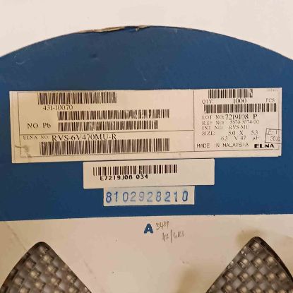 RVS-6V470MU-R 47MF 6.3V 5x5.3 ELNA SMD KONDANSATÖR resmi