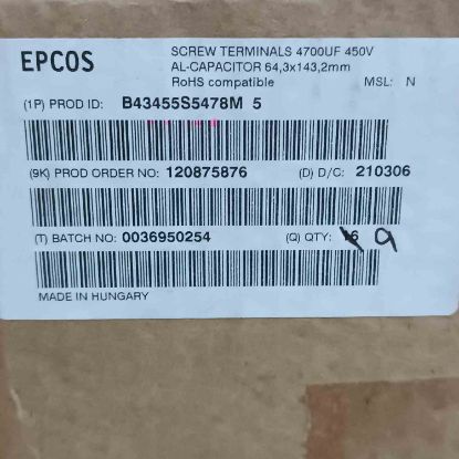 B43455S5478M5 4700uf 450v 76x144 450V 76x144 EPCOS ELKO KONDANSATÖR resmi