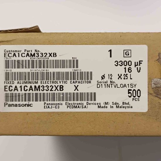 ECA1CAM332XB 3300MF 16V 12x25 85 PANASONIC ELKO KONDANSATÖR resmi