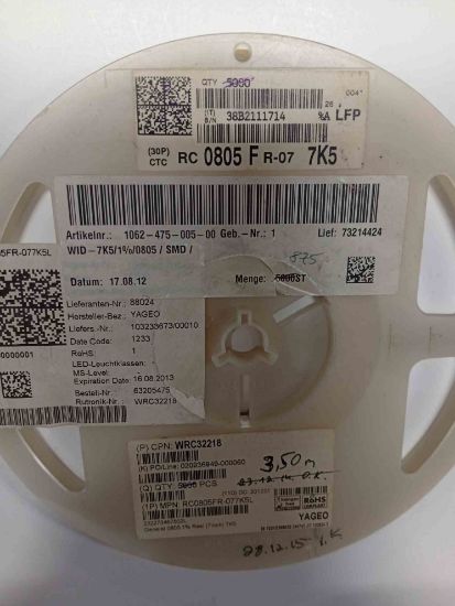 RC0805FR-077K5 7K5 805 YAGEO SMD DİRENÇ resmi