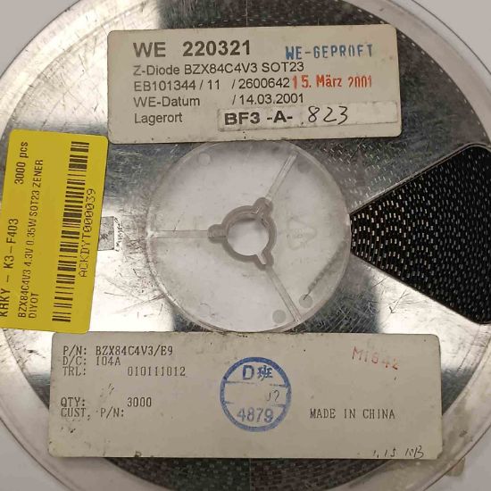 BZX84C4V3 4.3V 0.35W SOT23 ZENER DİYOT resmi