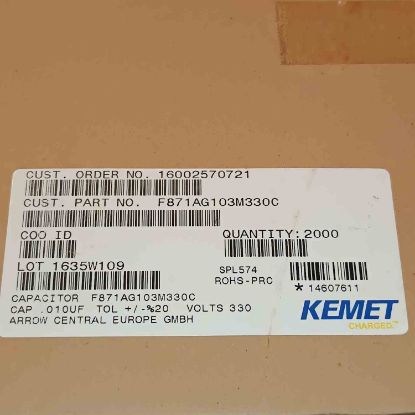 F871AG103M330C 10NF 330VAC 10 0.2 KEMET POLYESTER KONDANSATÖR resmi