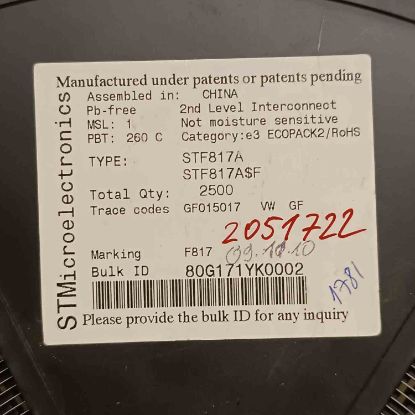 STF817A 1.5A 80V SOT89 LİTTELFUSE SMD TRANSİSTÖR resmi