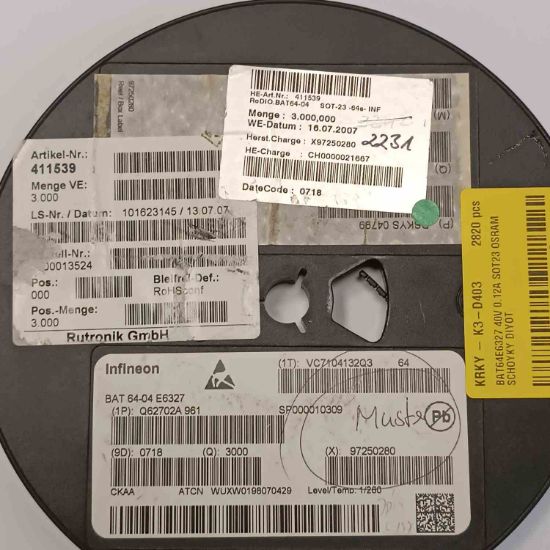 BAT64E6327 40V 0.12A SOT23 OSRAM SCHOYKY DİYOT resmi
