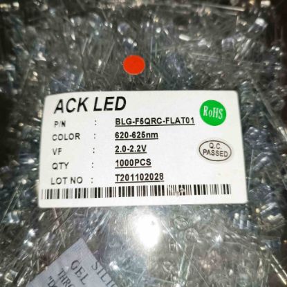 BLG-F5QRC-FLAT01 5mm KIRMIZI KESİKBAŞ LED resmi