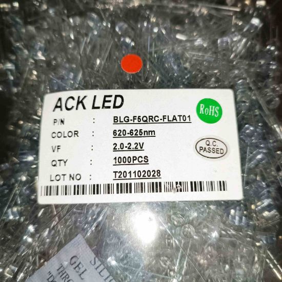 BLG-F5QRC-FLAT01 5mm KIRMIZI KESİKBAŞ LED resmi