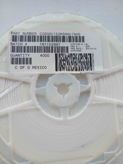 C0805C152K5RACTU KEMET resmi