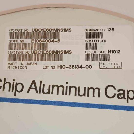 UBC1E681MNS1MS 680MF 25V NICHICON SMD KONDANSATÖR resmi