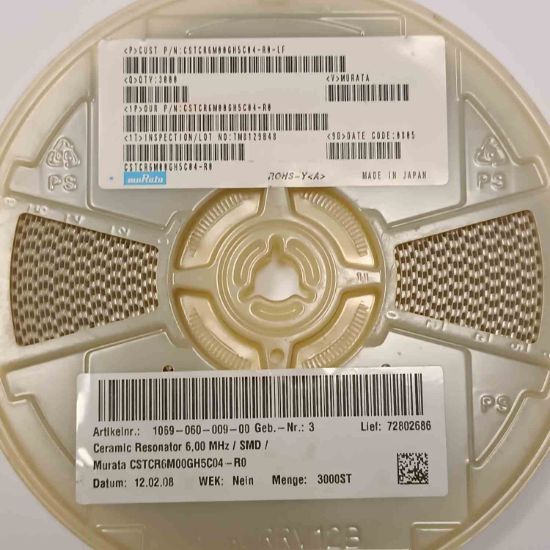 CSTCR6M00GH5004-RD 6MHz SMD MURATA REZENATÖR KRİSTALLER resmi