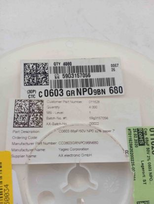 C0603GRNPO9BN?? 603 YAGEO SMD SERAMİK KONDANSATÖR resmi