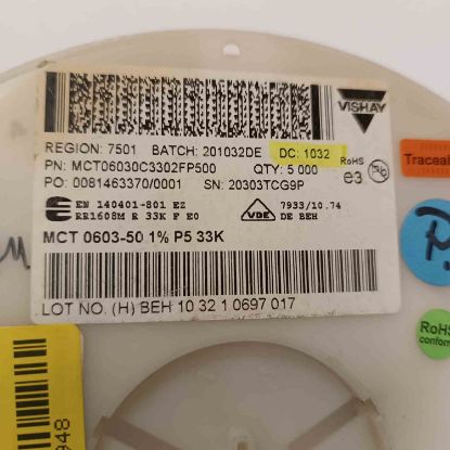 MCT06030C3302FP500 33K2 603 VISHAY SMD DİRENÇ resmi