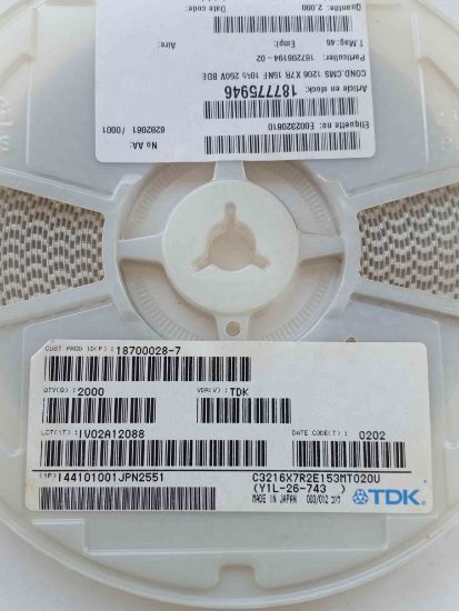 C3216X7R2E153MT020U 15NF 1206 TDK SMD SERAMİK KONDANSATÖR resmi