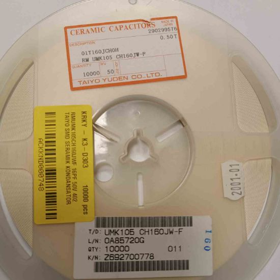 RMUMK105CH160JWF 16PF 50V 402 TAIYO SMD SERAMİK KONDANSATÖR resmi