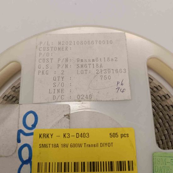SM6T18A 18V 600W Transil DİYOT resmi