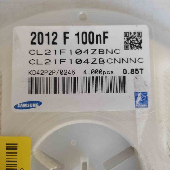 CL21F104ZBCNNNC  MLCC (2012) 0805 100nF 50VDC -20% +80% Y5V resmi