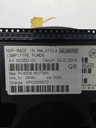 PUMD6 50V 0.1A 4.7 kohm NXP SMD TRANSİSTÖR resmi