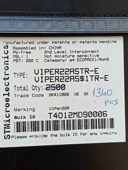 VIPER22AS ST SMD ENTEGRELER resmi