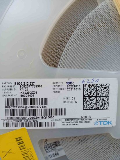 C1608X8R2A103KT0Y6B TDK 10NF 100V, MLCC, 0603 resmi