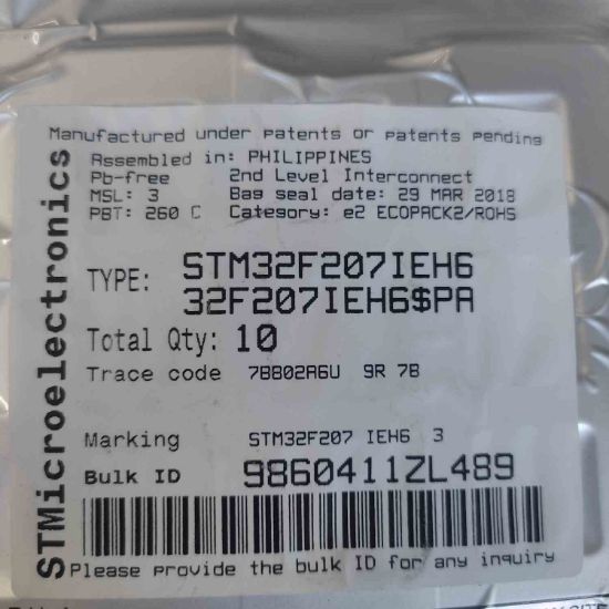 STM32F207IEH6 resmi