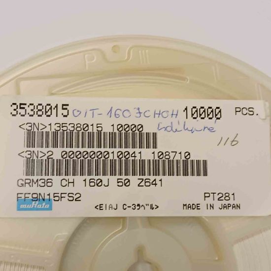 GRM36CH160J50Z 16PF 402 MURATA SMD SERAMİK KONDANSATÖR resmi
