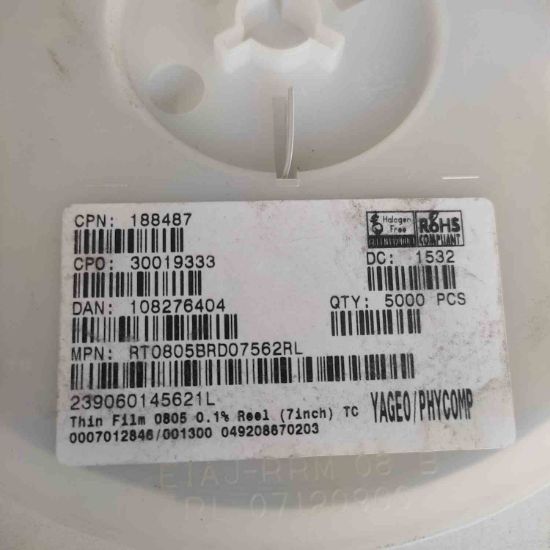 RT0805BRD07562RL resmi