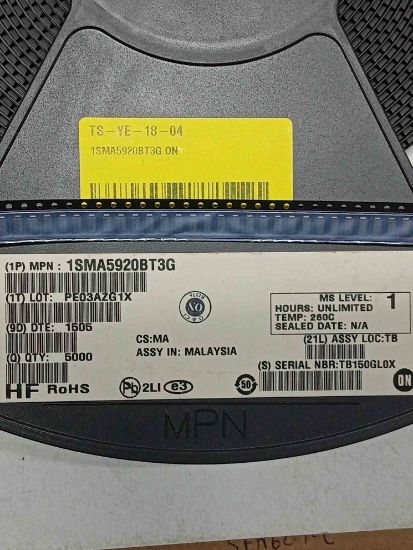 1SMA5920BT3G ON Zener Diode SMA 1.5W 6.2V TR resmi