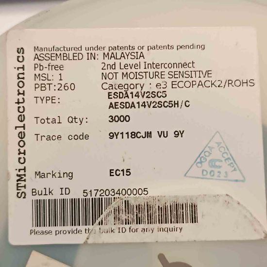 ESDA14V2SC5 STMicroelectronics Transil DİYOT resmi