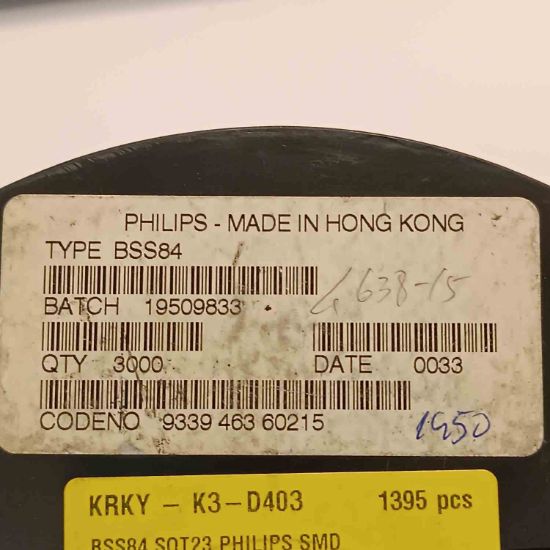 BSS84 SOT23 PHILIPS SMD TRANSİSTÖR resmi