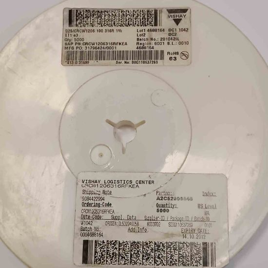 CRCW1206100316R 316R 1206 ASJ DİRENÇ resmi