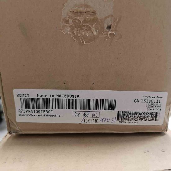 R75PR4100JE30J 1MF 630V 27.5 0.05 KEMET POLYESTER KONDANSATÖR resmi