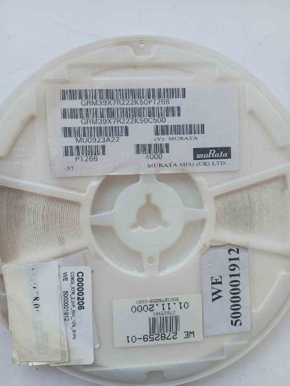 GRM39X7R 222K50PT 2,2NF 50V 603 MURATA SMD SERAMİK KONDANSATÖR resmi