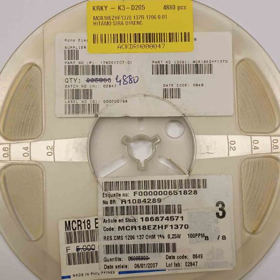 MCR18EZHF1370 137R 1206 0.01 HITAMO SIRA DİRENÇ resmi