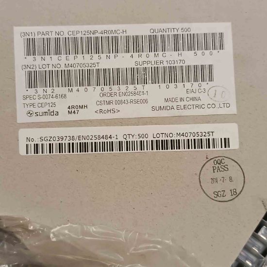 CEP125NP-4R0MC-H 4uH 12,5A 12.9x12.9x5.6 SUMIDA SMD BOBİN resmi