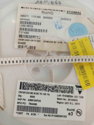 CRCW1206BC910KTK100 910K 1206 VISHAY SMD DİRENÇ resmi