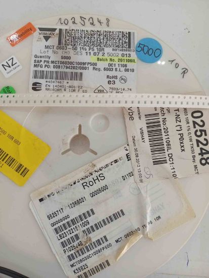 MCT06030C1009FP500 10R 603 VISHAY SMD DİRENÇ resmi