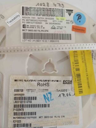 MCT06030C2702FP500 27K 603 VISHAY SMD DİRENÇ resmi