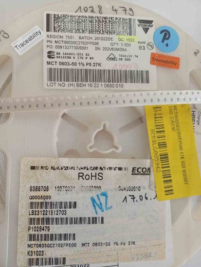 MCT06030C2702FP500 27K 603 VISHAY SMD DİRENÇ resmi