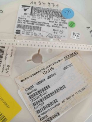 MCT0603-50P51K5 1K5 603 VISHAY SMD DİRENÇ resmi